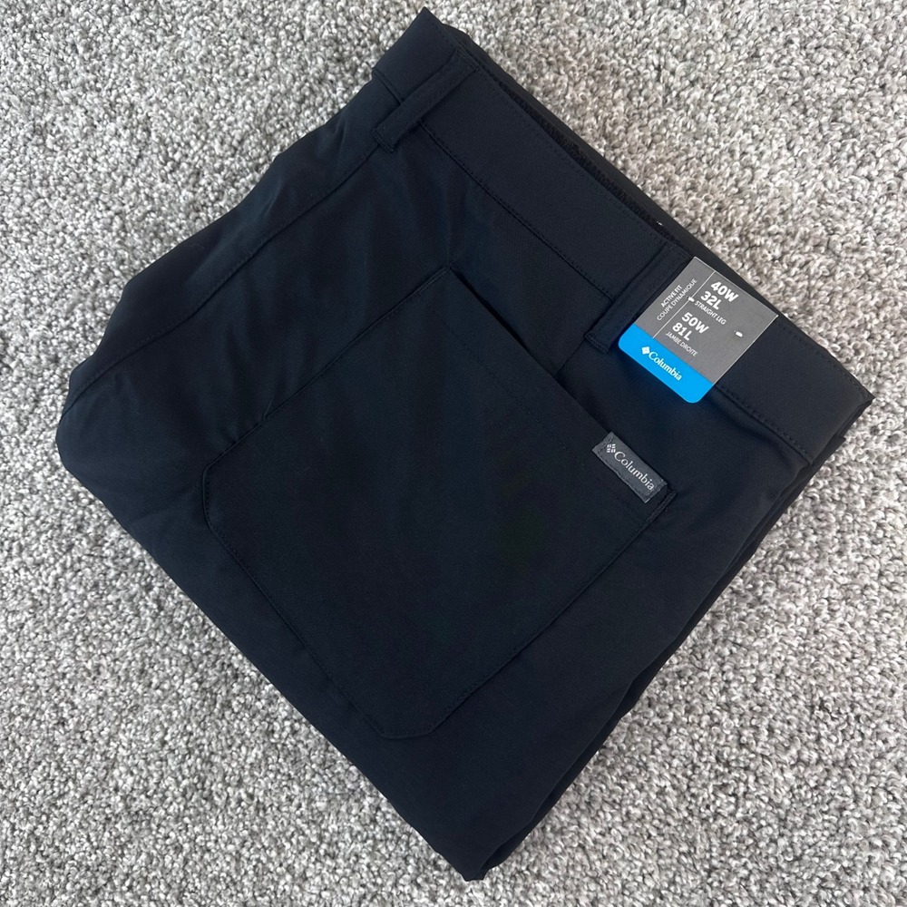Columbia Sage Peak Chino Pant Men 40x32 Black Omni-Shield Hiking Lightweight NEW